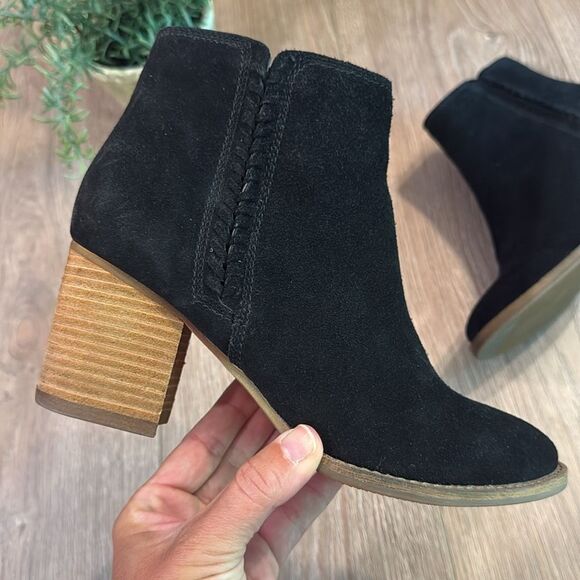 NEARLY NEW WATERPROOF SUEDE BLONDO NINA WHIPSTITCH ANKLE BOOT BLACK SIZE 8 - Picture 5 of 10